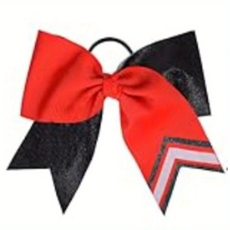 

8-inch Glitter Cheerleading Bow Ponytail Holder - Handmade Polyester Cheerleader Bow For Sports, No Battery Needed, Featherless, Perfect For Christmas, , Thanksgiving, New Year, Fall Decorations