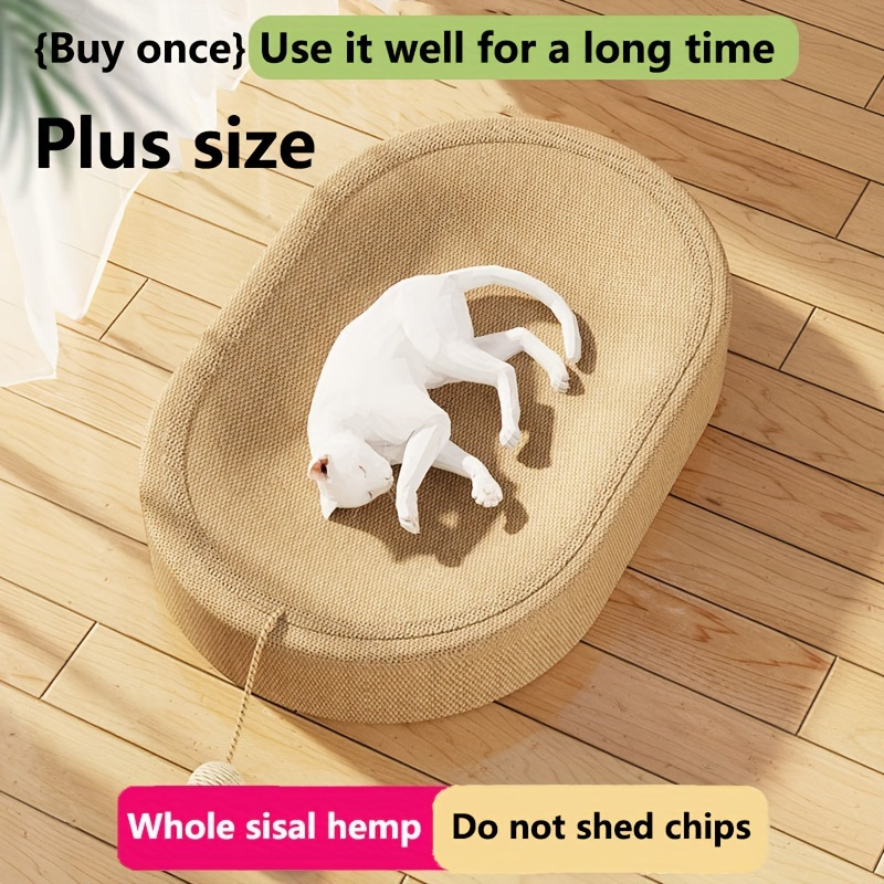 

Sisal Woven Oval Cat Scratching Bed With Interactive Track Toy - Station For Cats