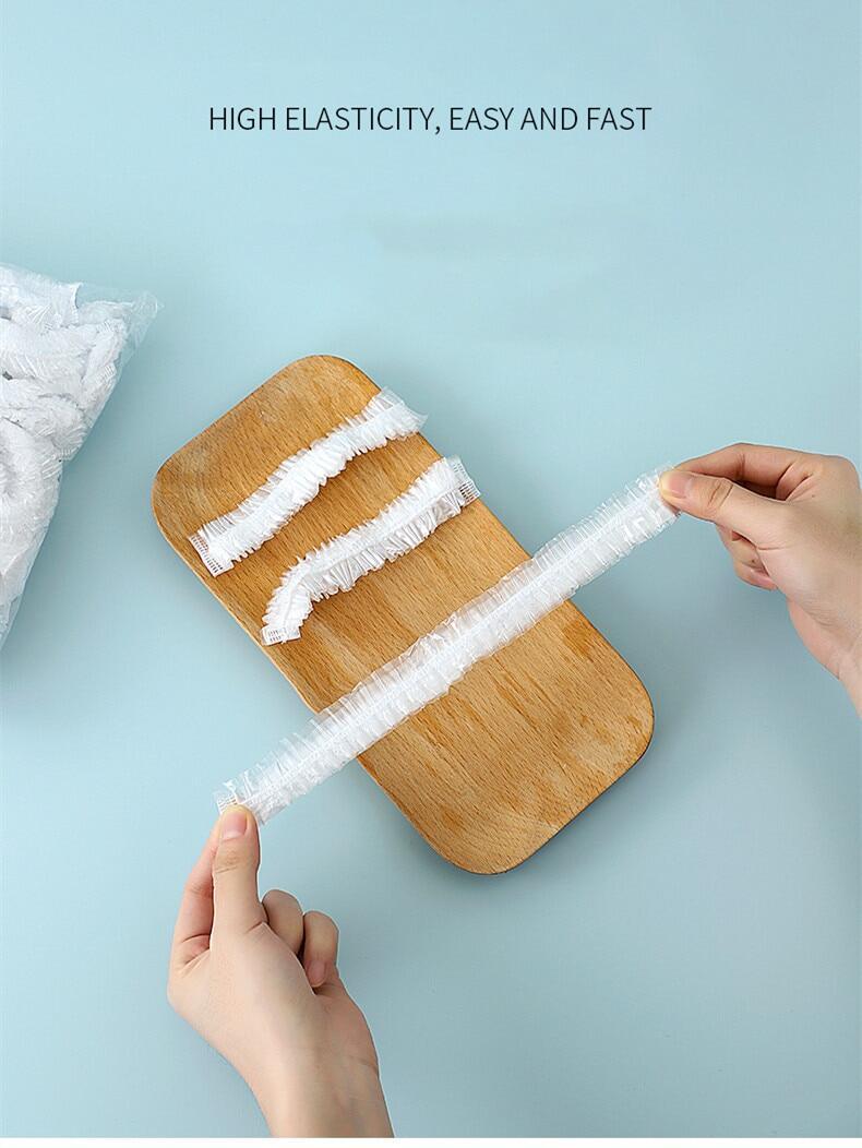 100pcs reusable elastic food covers stretchable plastic cover for dishes plates freshness preserving kitchen clings plastic food covers details 4