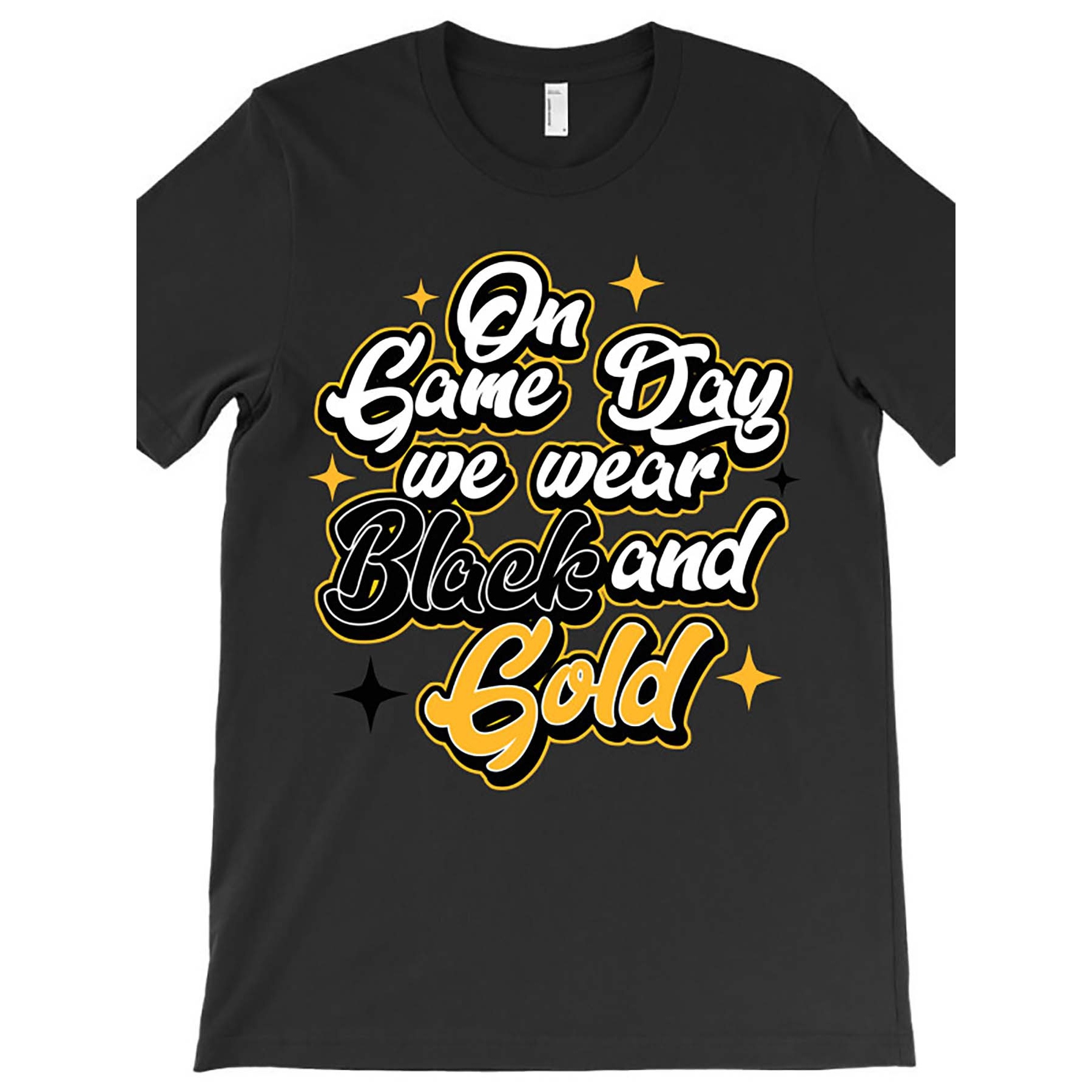 

Football Football We Wear Black Gold T-shirt 5774 Funny Men's Short Sleeve Printed T-shirt Series Black Ar