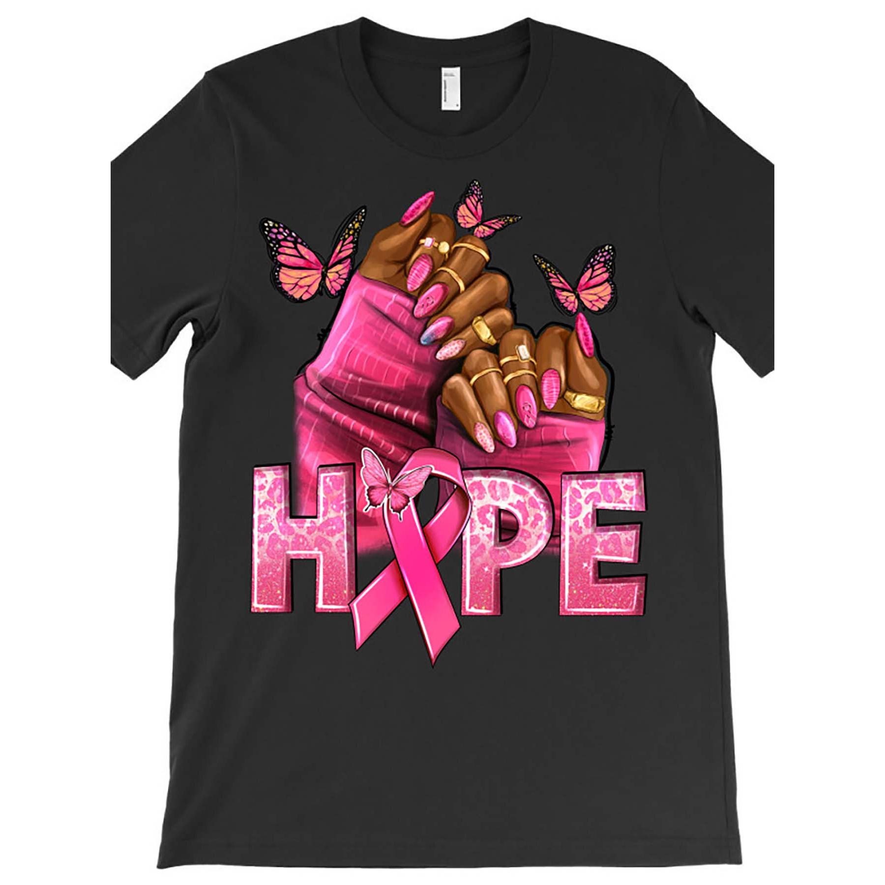 

Hope Breast Pegged T-shirt 5045 Funny Men's Short Sleeve Pattern T-shirt Series Black Ar