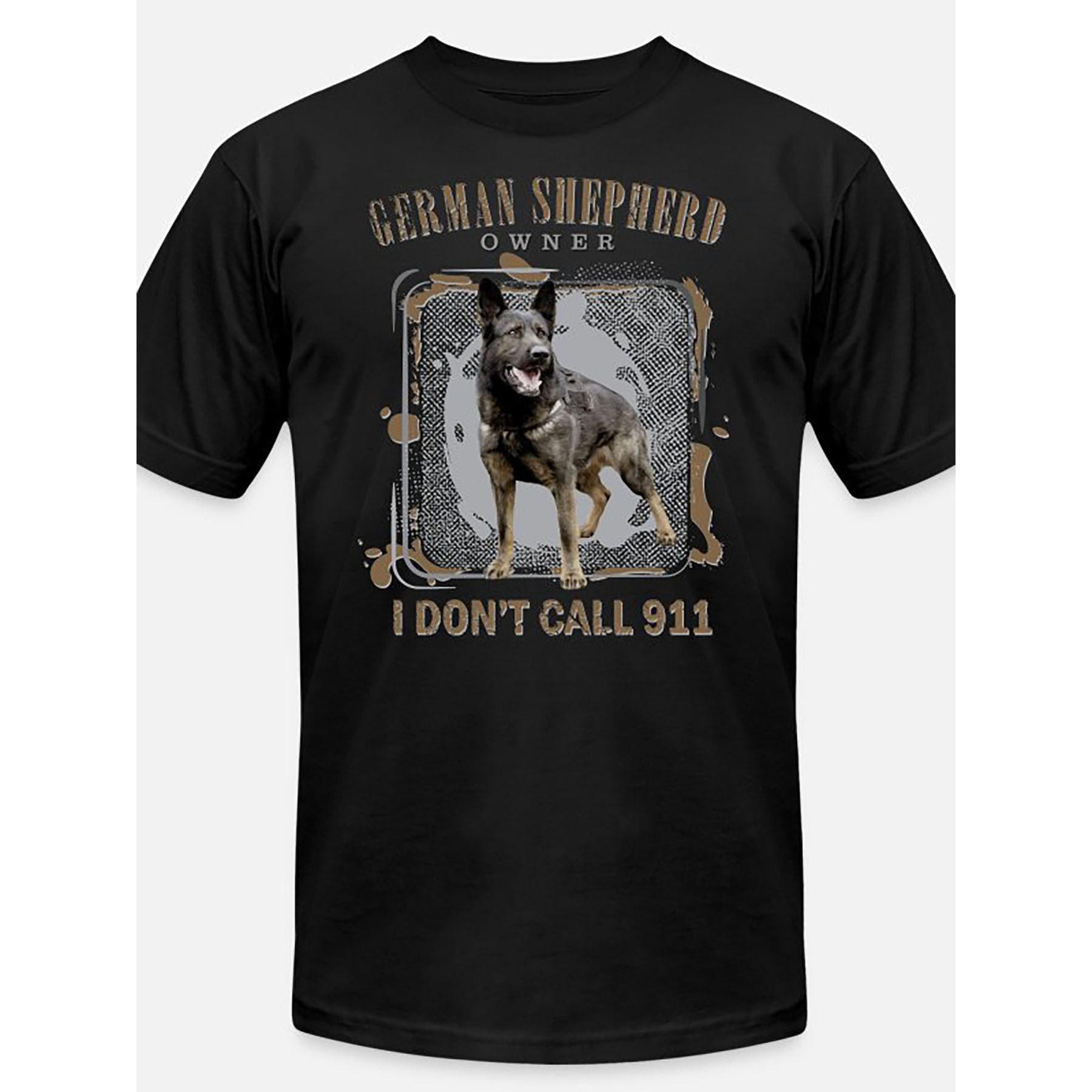 

Germany Shepherd Dog-5192 Fun Men's Short Sleeve Pattern T-shirt Series Black