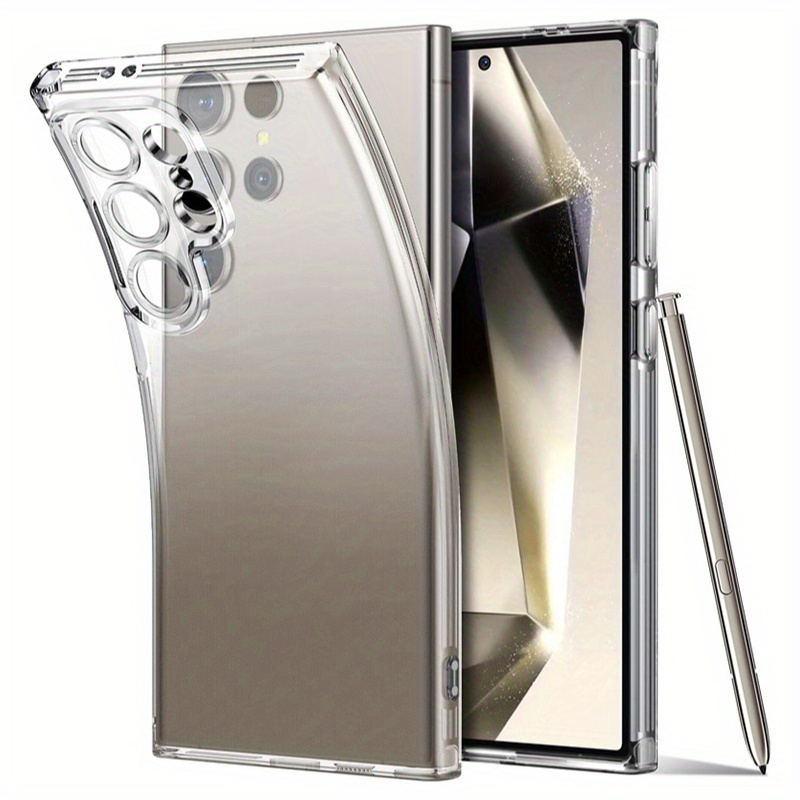 

Coque Transparente en TPU Originale pour pour Samsung S24 S23 S22 S21 Ultra FE Plus, Couverture Ultra Fine en TPU Souple Cristal