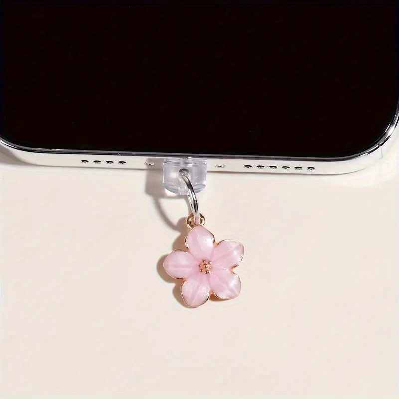1pc Simple Flower Mobile Phone Dust Plug For Iphone/type-c/ Port