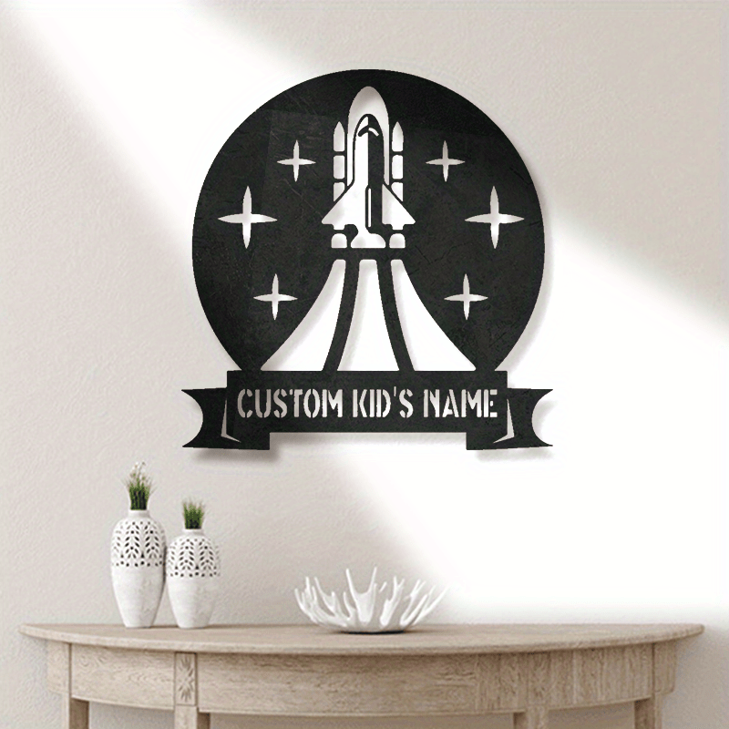 customized kids name space rocket metal   personalized bedroom sign iron construction ideal for boys room decor birthday gifts applicable   14 details 0