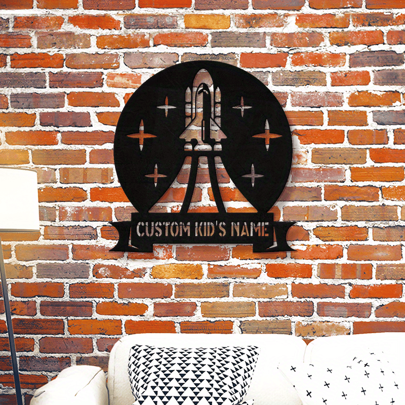 customized kids name space rocket metal   personalized bedroom sign iron construction ideal for boys room decor birthday gifts applicable   14 details 6