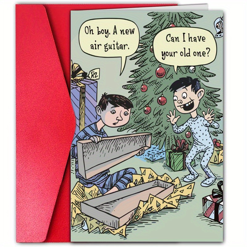 

Funny Christmas Card - Anyone, Cartoon-themed Holiday Greeting With , Ideal For Family & Friends, Stationery Gift