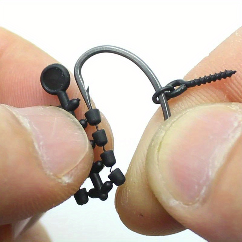 

Carp Fishing Hair Rigs Set With Hook Beads Swivels, D-rig Line Aligners - High Strength Abs Material, Multiple Ready Zig Rig Method Feeder Tackle Accessories - Black