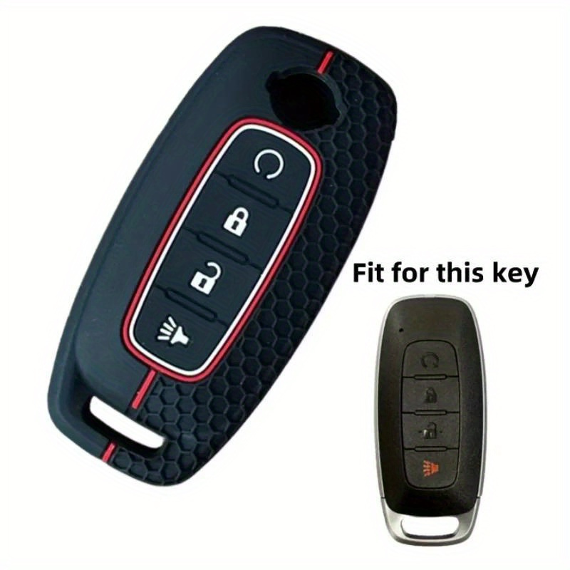 

Silicone Car Key Cover Case For Teana Kicks Qashqai 2022 2023, 4-button Key Fob Protector Shell Accessories - Applicable Models Listed