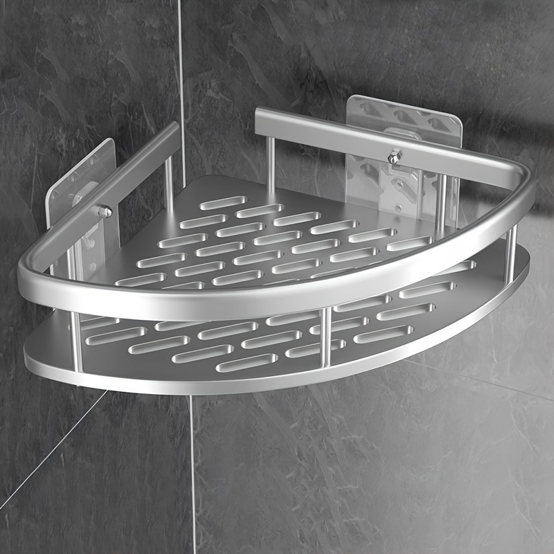 

Steel , 1pc Mounted Bathroom Organizer, No Rustproof For Shampoo, Pattern Accessories ,