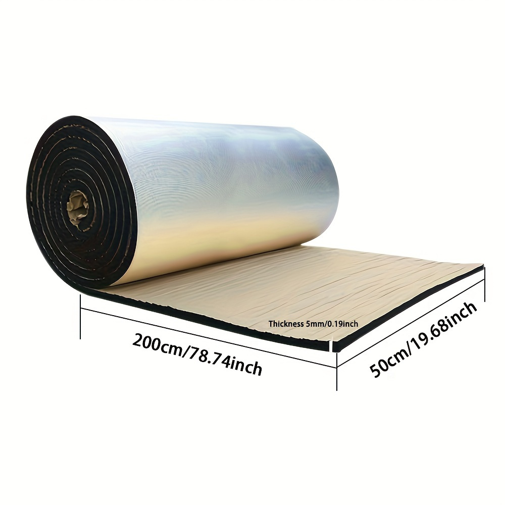 TEMU 5mm Thick Self-adhesive Aluminum Insulation Roll - Heat Resistant And Fireproof Roof Insulation, Sun Protection Thermal Barrier For Roofing