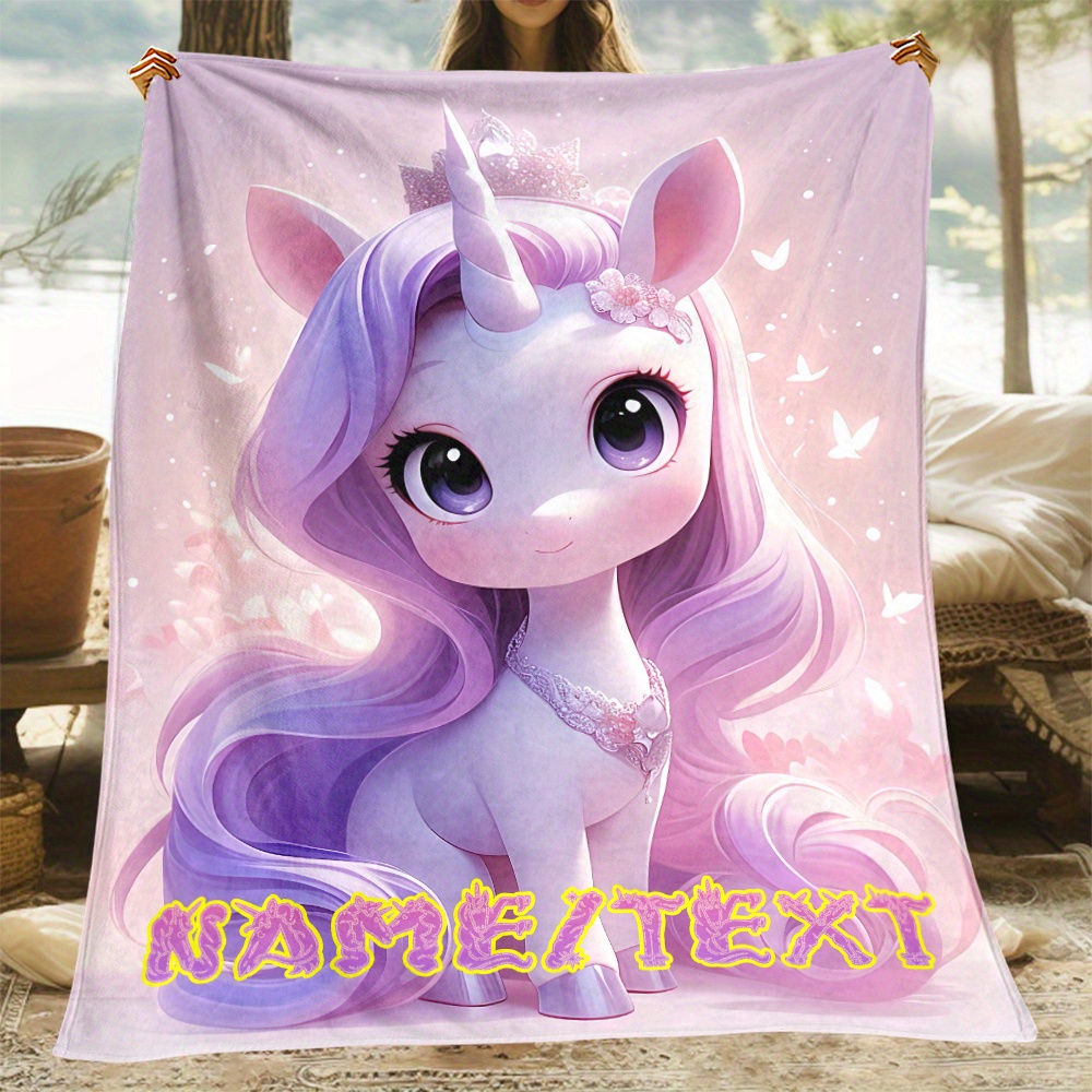 

Unicorn Blanket Personalized / - Purple Unicorn , - For Sofa, , , - No , Featherless Polyester , For