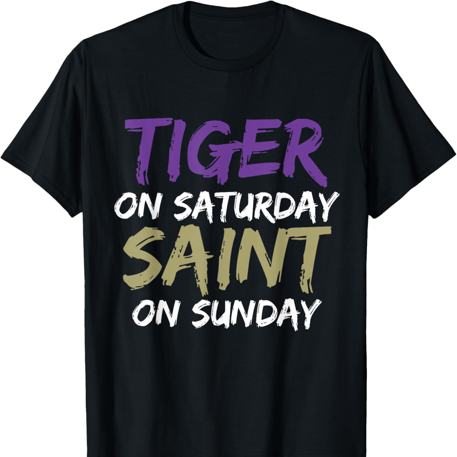 

Tiger On Saint On Sunday T-shirt Soft And Breathable For All And A Comfortable Sports Halloween Christmas Gift