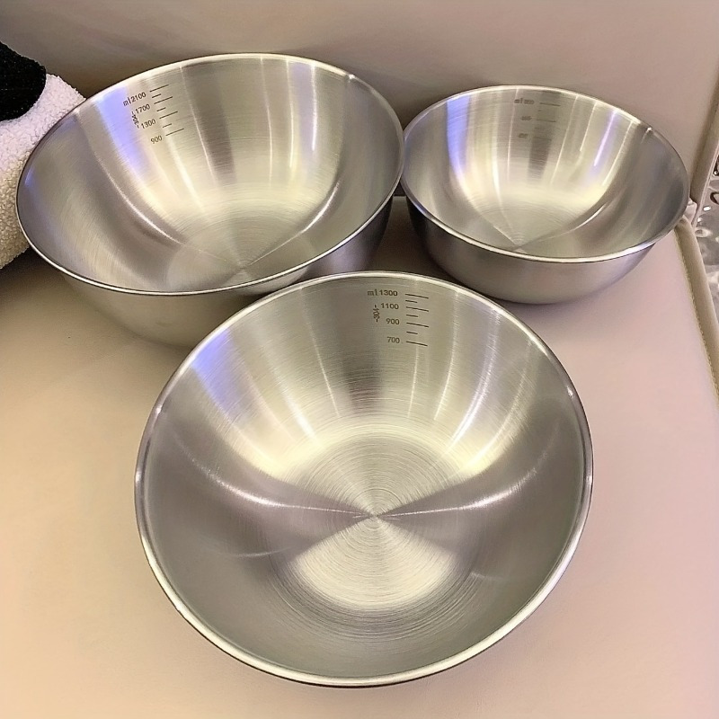 

3pcs, Stainless Steel Mixing Bowls For Effortless Kitchen Preparation And Storage