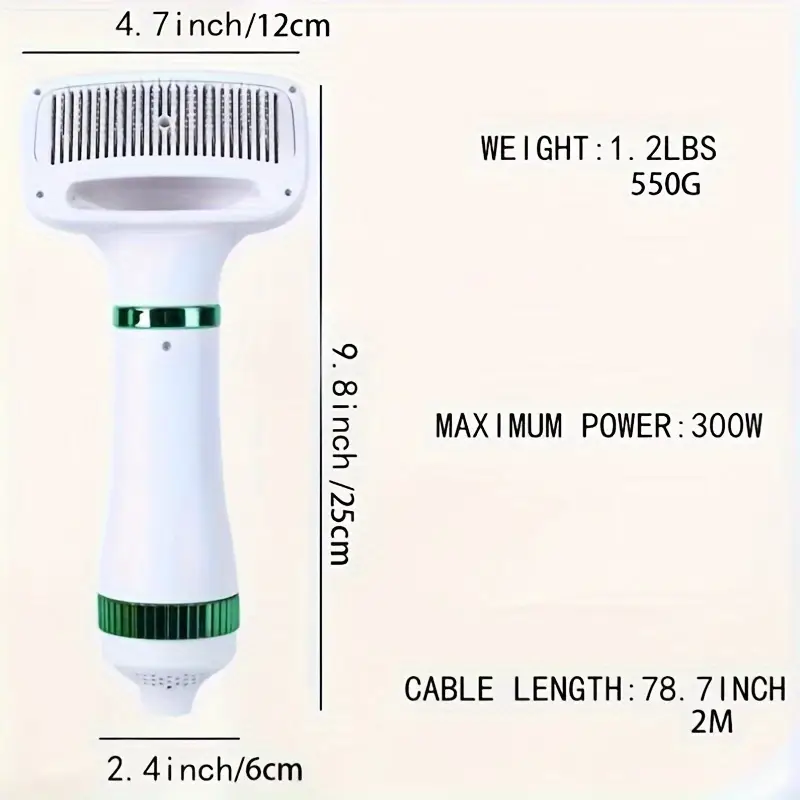 1pc pet grooming dryer 2 in 1 portable pet hair dryer and grooming brush for dogs and cats smooth and drying reduces shedding and details 0