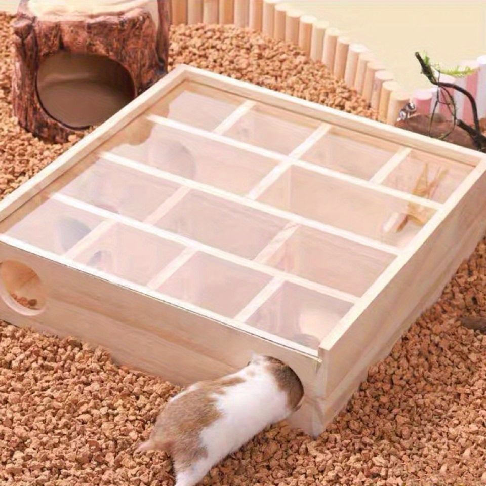 

Wooden Hamster : Interactive Enrichment Toy Paradise With Obstacle Tunnel Play Area For Pet - Versatile Climbing & Foraging Habitat Accessory