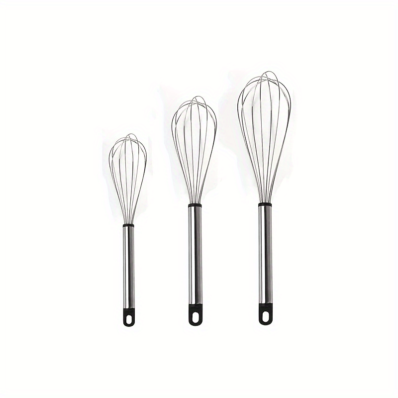 1pc/3pcs Stainless Steel Whisk - Easy Mixing Guide For Baking And Cooking - Durable Mixer, Whisk, And Stirrer - Essential Kitchen Tool, , Christmas Gift, Thanksgiving Gift