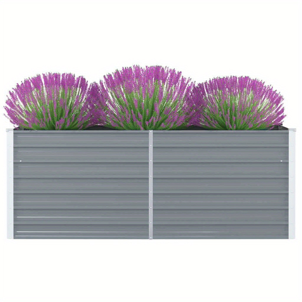 

Galvanized Steel Raised Garden Bed 63 Inches Modern Outdoor Planter Box For Vegetables And Flowers Gray Color Durable Construction