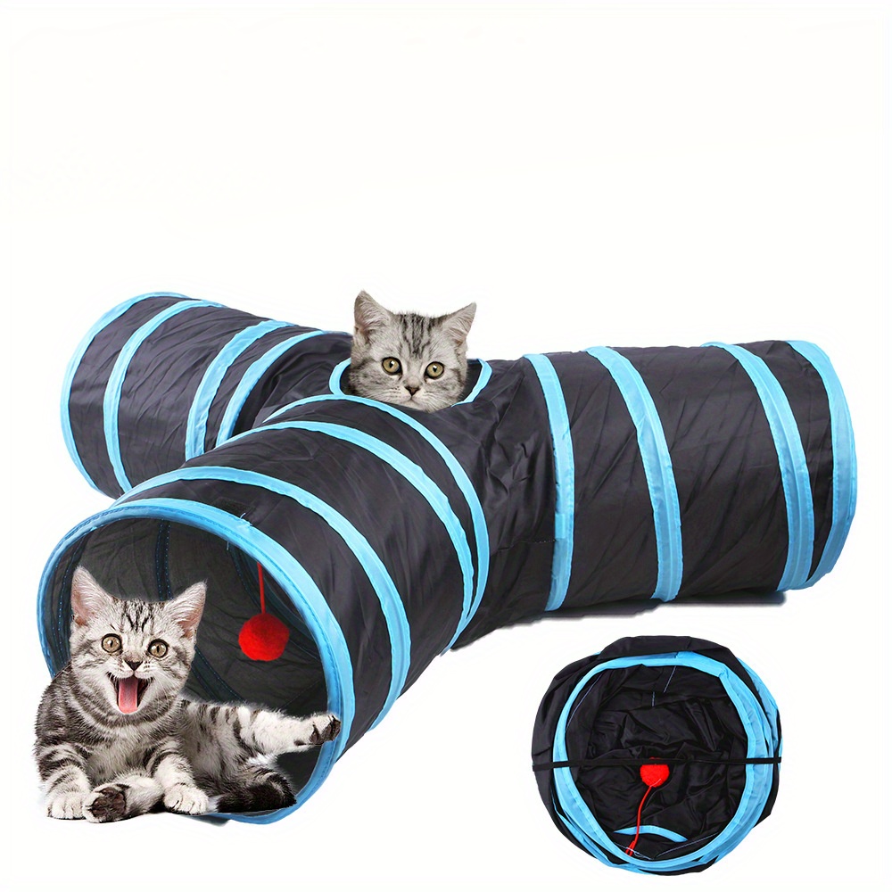 

Upgraded Pet Toy Tunnel 3-way Foldable, Indoor Pet Tunnel, Pet Educational Toy Kitten Boring Toy, Suitable For Puppies, Kittens