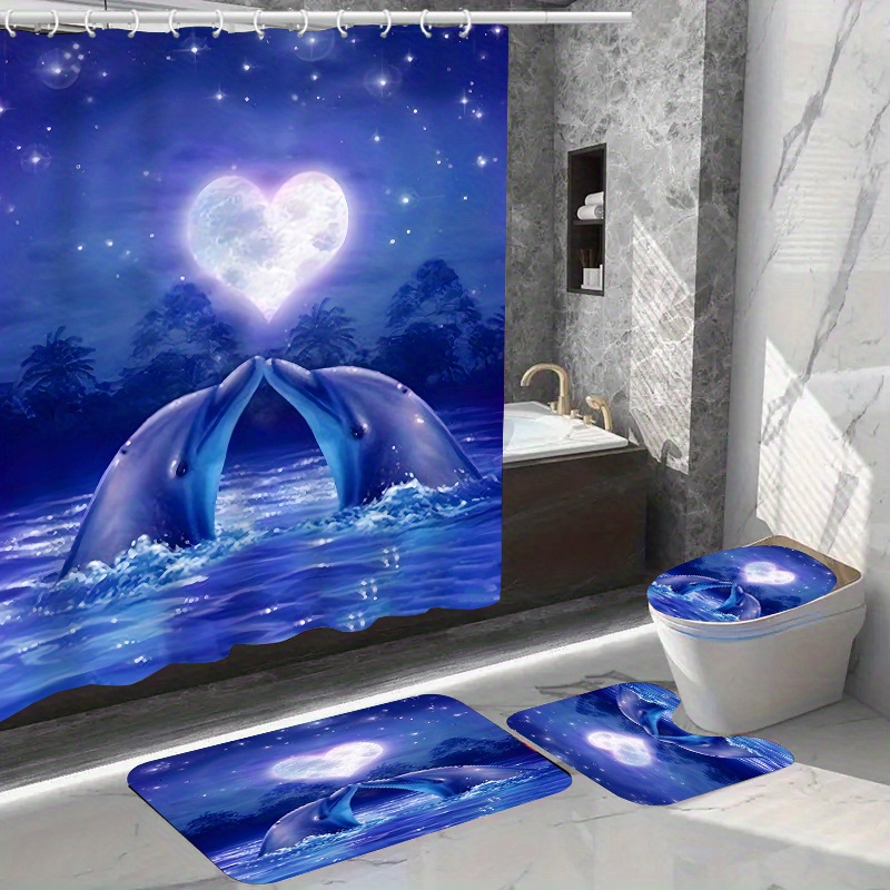 

Shower Curtain Set 12 , Polyester , , , Includes -slip Bath Mat And - Bathroom Accessories (1pc/4pcs)