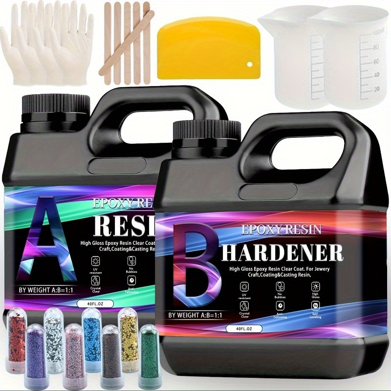 

80oz Epoxy Kit And Casting , - & Free And Hardener Kit For Diy Art, Jewelry, Table Top, Molds, Wood 1:1