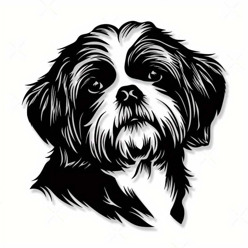 

Pet Silhouette Decal - Shih Tzu Dog Sticker For Laptop, Car, Truck, Suv, Windows, Guitar, Toolbox - Durable Pet Material Vehicle & Electronics Accessory Adhesive