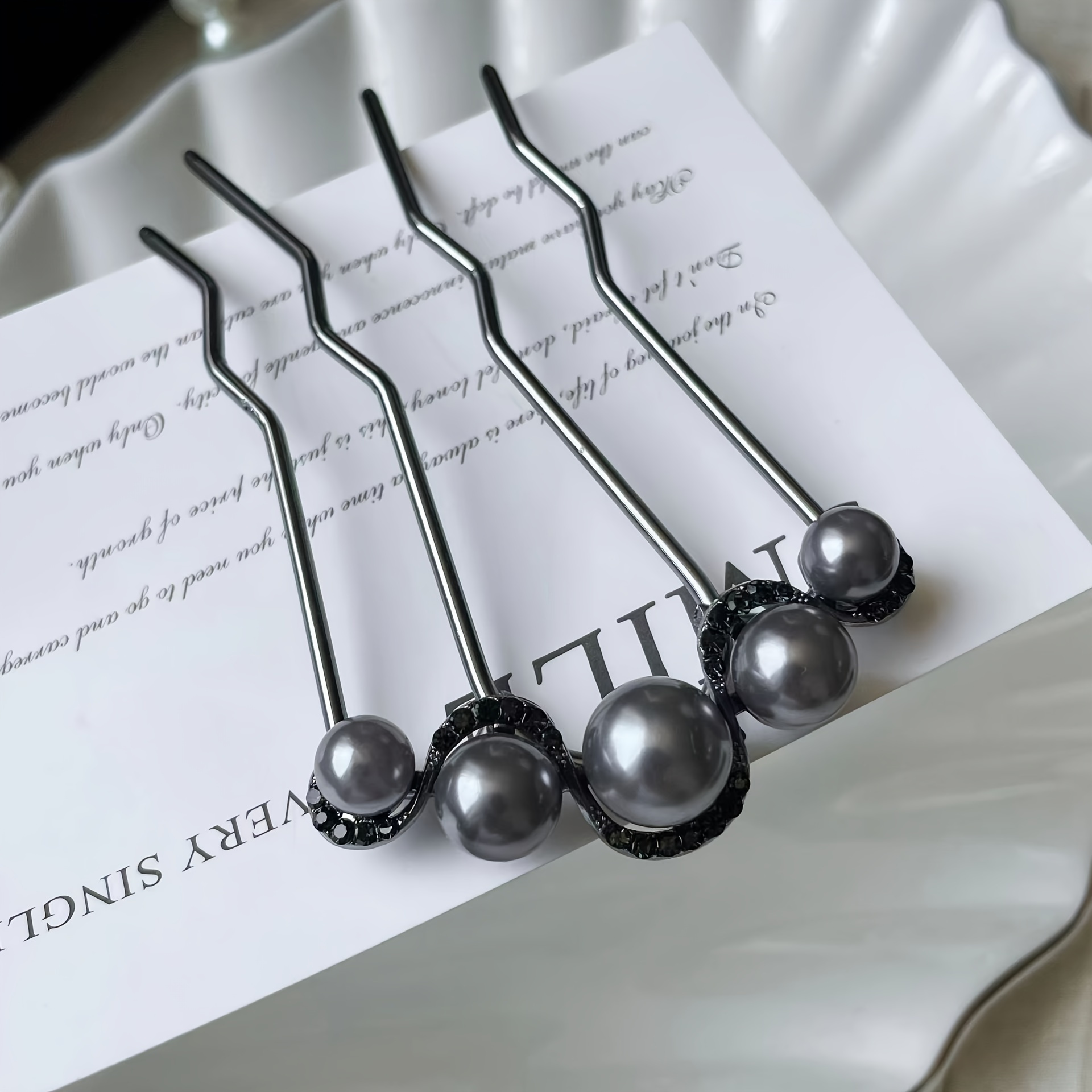 TEMU Elegant Hairpin -, Alloy, Scent- Hair Types