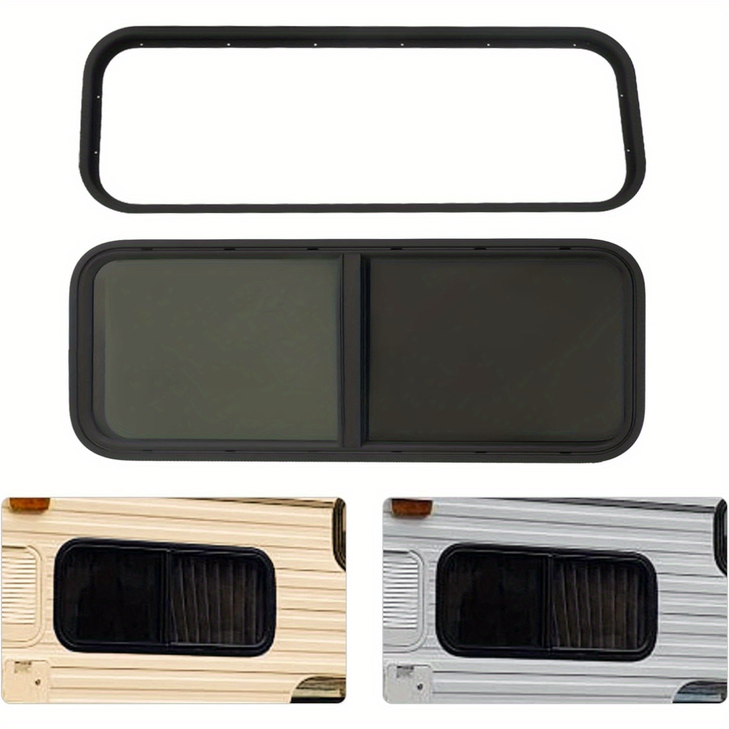 AOOUNGM Fenêtre Camping-Car 900x500 Mm - Avec Moustiquaire Et Store, Pour Caravane Et Van