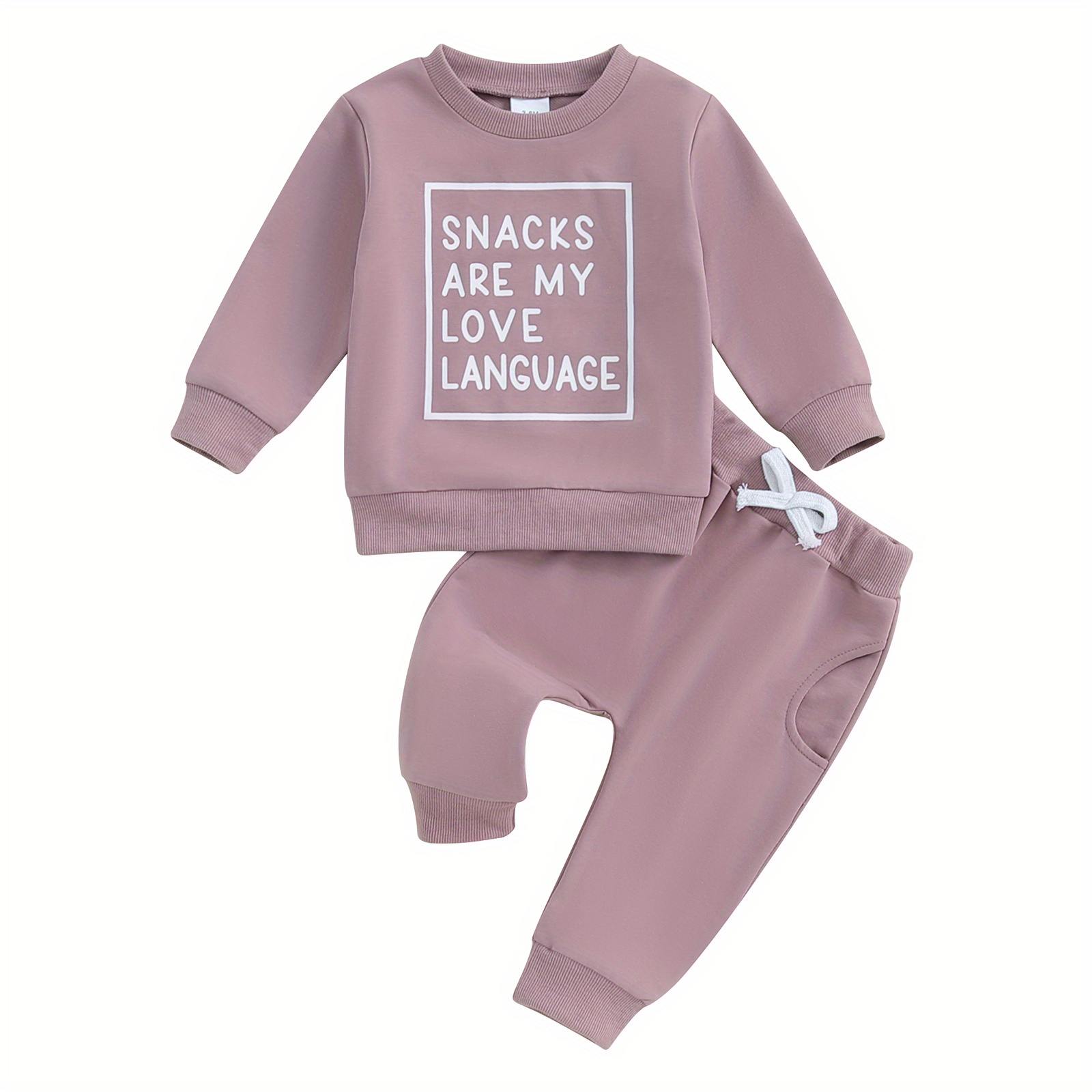 

Toddler Girl Fall Outfits Letter Neck Long Sleeve Sweatshirts And Long Pants 2pcs Clothes Set