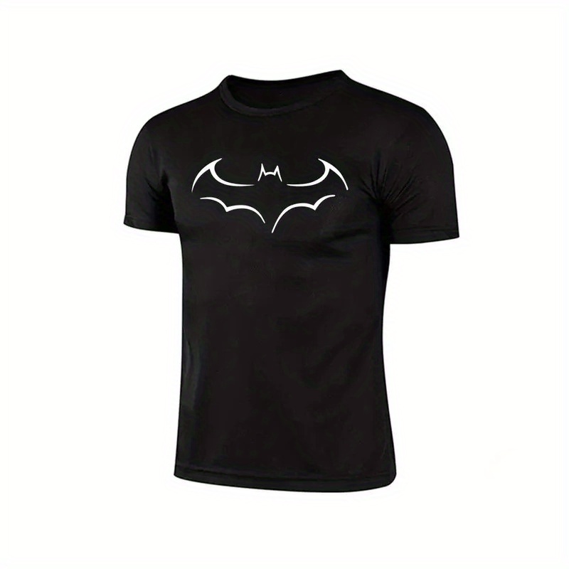 

2024 Oversize Men Loose Tee Fashion Bat Print Men's Short Sleeve T-shirt Summer New Male Casual Tshirt