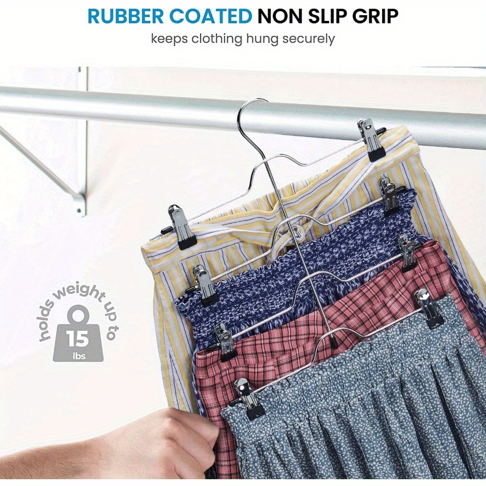 tier skirt hangers clips metal non slip space saving Temu