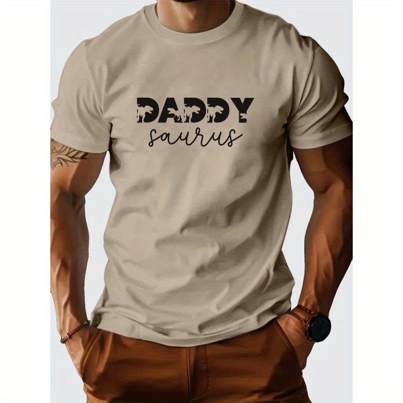 

Print, Men's Casual Crew Neck Short Sleeve T-shirt, Comfy Outdoor Top For Summer