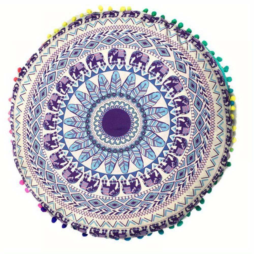 

17 X 17 Inch Mandala Round Floor Pillow Case Cushion Decorative Throw Pillowcases Cover