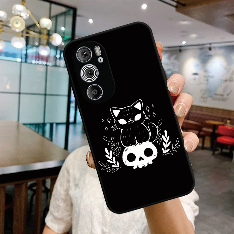 

Coque Souple TPU Chat Squelette pour Motorola pour Moto X30 S30 E7 E32 E30 E40 E22S E22i G73 G72 G71 G53 G52 G82 G51 G42 G32 G41 G30 G10 G20 G22 G23 E13 Ace G9 X40 G84 G54 G14 Lite