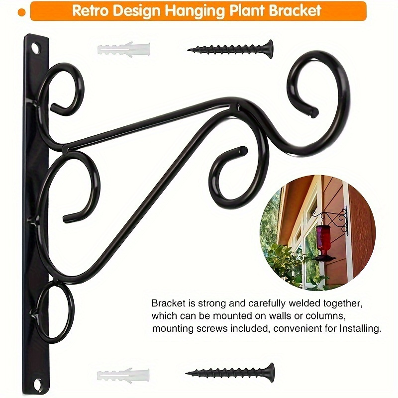 

A Wide Of Hanging Plant Bracket Wall Hooks, 10 Inch Wall Mount Plant Hangers, Suitable For Flower Baskets, Lanterns, Bird Feeders, Wind Chimes, Indoor And Outdoor Plant Hooks