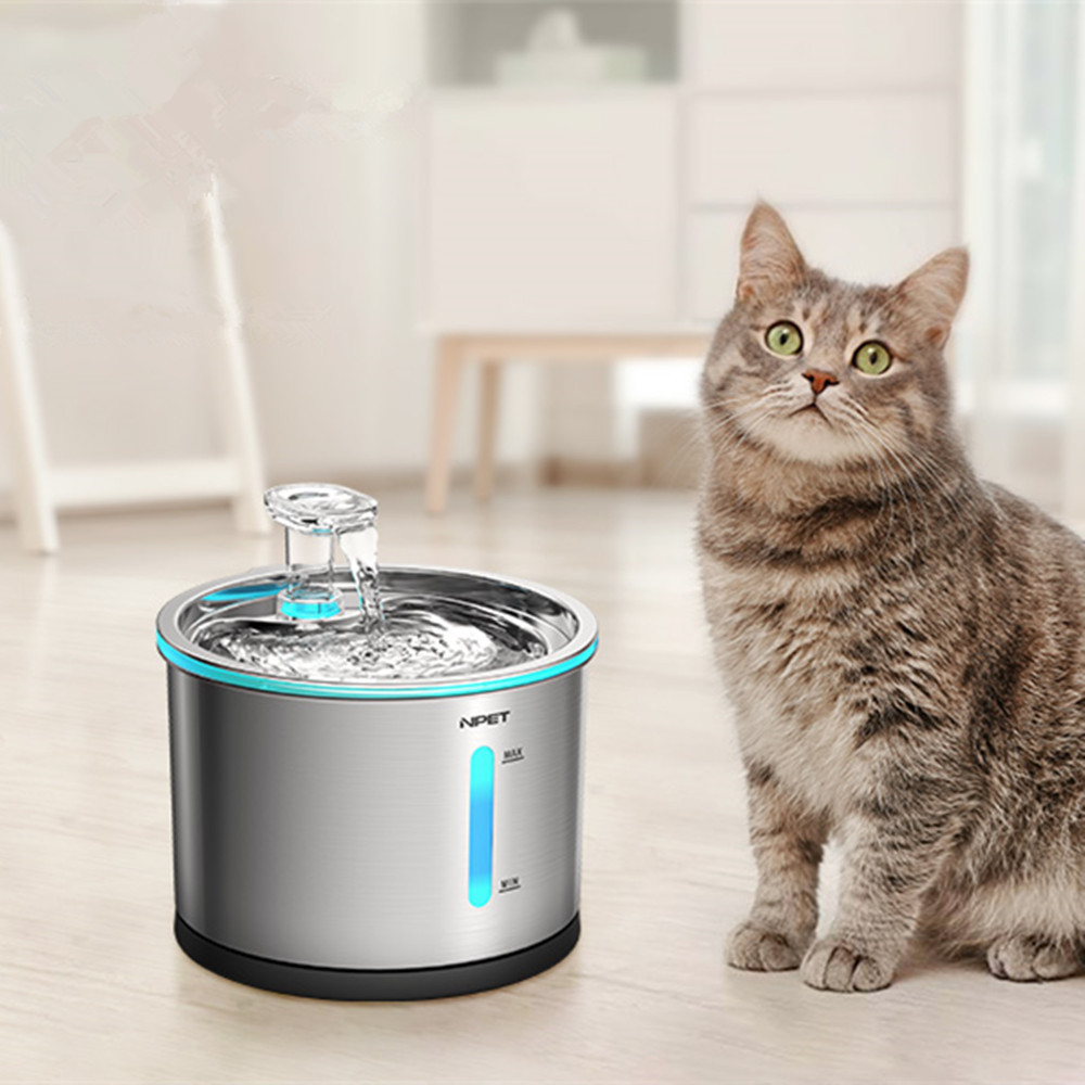 

Npet Automatic Cat Water Fountain Stainless Steel, 50oz/ 1.5l Pet Water Fountain Water Dispenser Bowl Cat Fountain For Drinking Cat Feeding