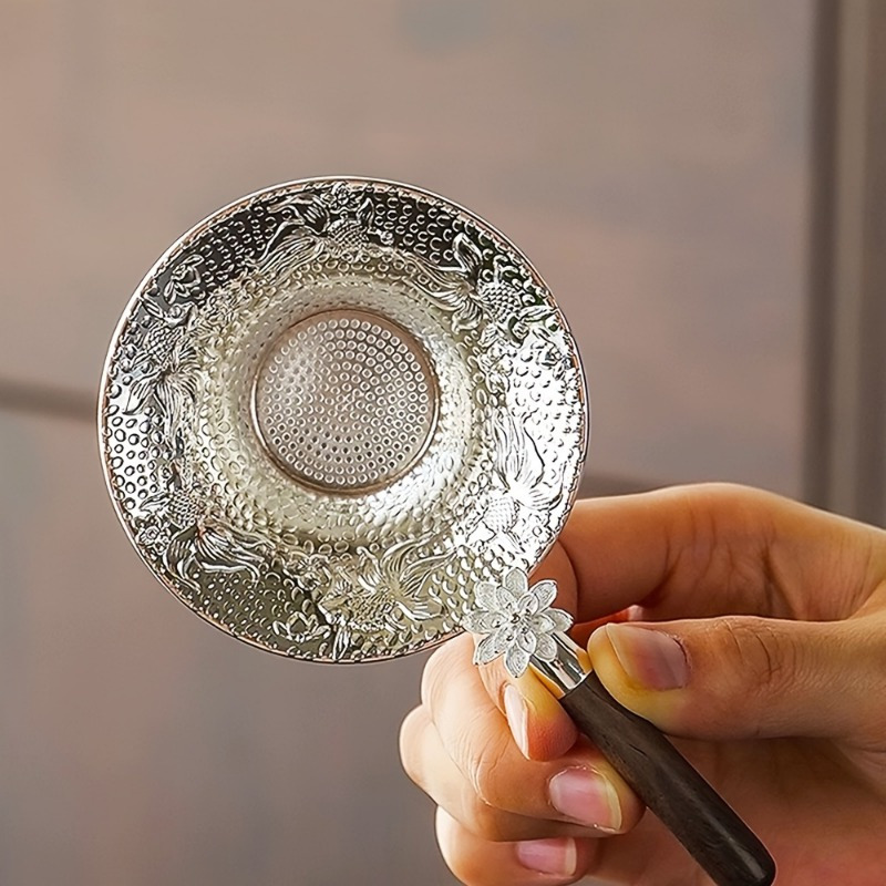 E-shop Edelstahl-Metallgitter Tee-Sieb - Lebensmittelechtes Tee-Filter-Sieb mit Spitzen-Design, Langlebiger Tee-Einlauf für Küchenzubehör, Tee-Sieb