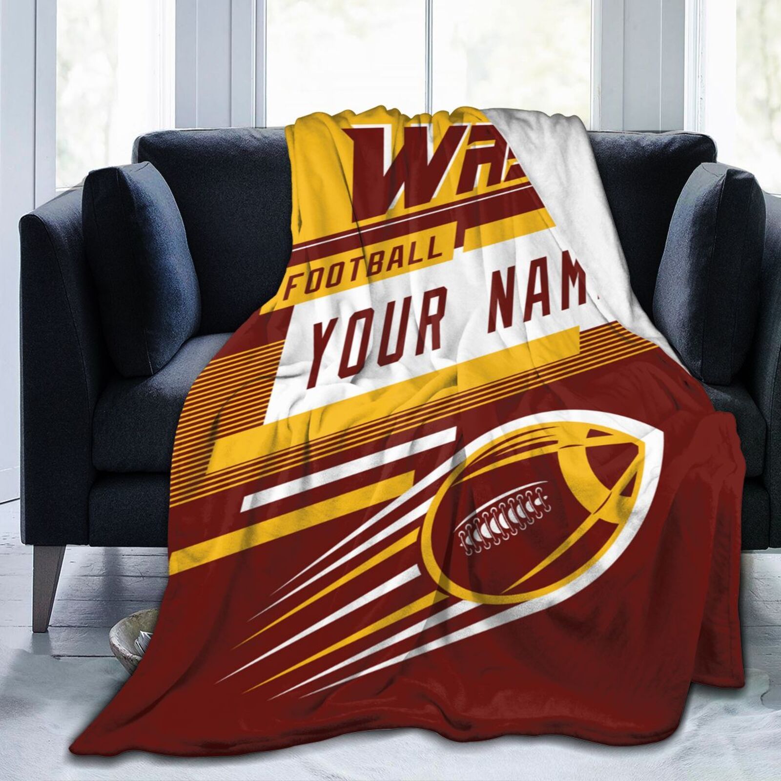 

1pc Personalized Blanket - Knitted Polyester, Rectangular, No Power Supply Needed, Warm & Soft For Customizable Fans