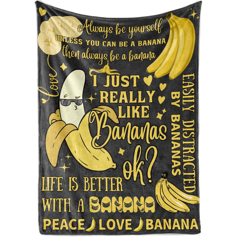 

Funny Banana Gifts For , Best Unique Banana Flannel Throw Blanket 50 X 65 Inch, Skin Friendly, Novelty Gifts