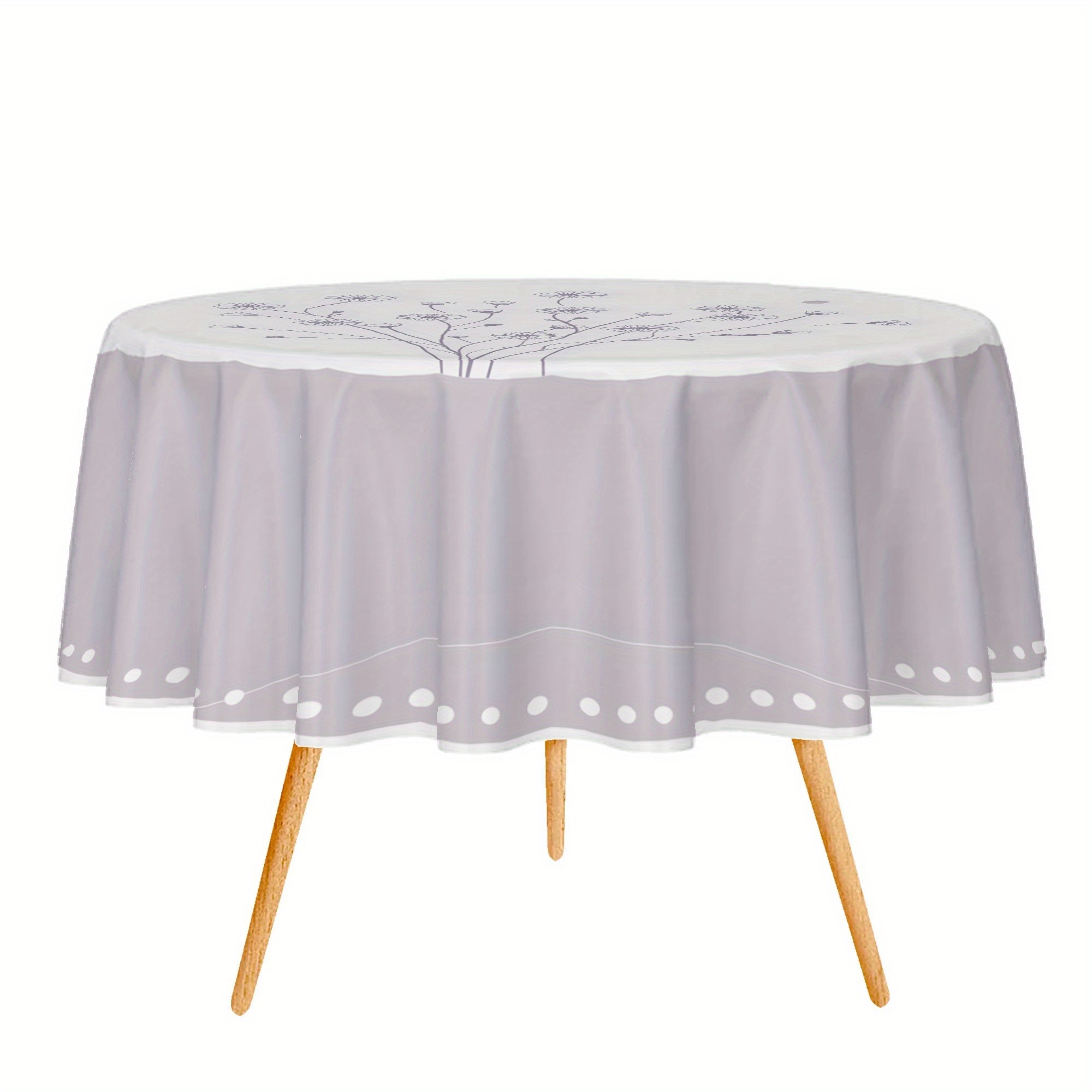 

Chic Daisy-themed Round Tablecloth 60" - Versatile Polyester Cover For Picnics, Home & Restaurant Decor