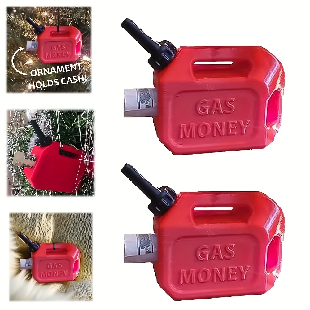 

2pcs Set, Gas Tank Money Clip Ornaments, Durable Resin, Dual-use, Perfect For Holiday Decor & Gifts, Outdoor Festive Decor, Hanging Plastic, No Feather, No Power Needed