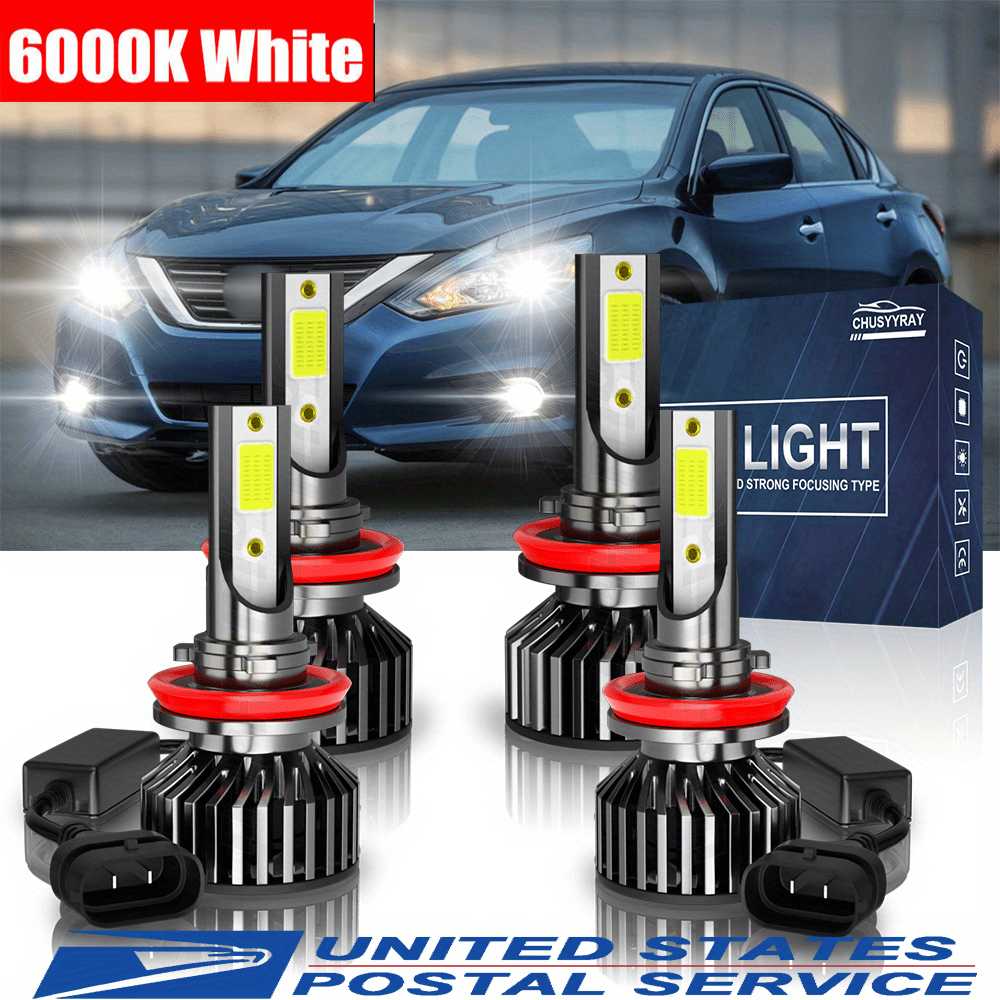 

4pcs Led Headlight Bulbs For Altima 2007-2018 High/ Low Beam Bulbs 70w 6000k Cold White 27000lm Plug And Play