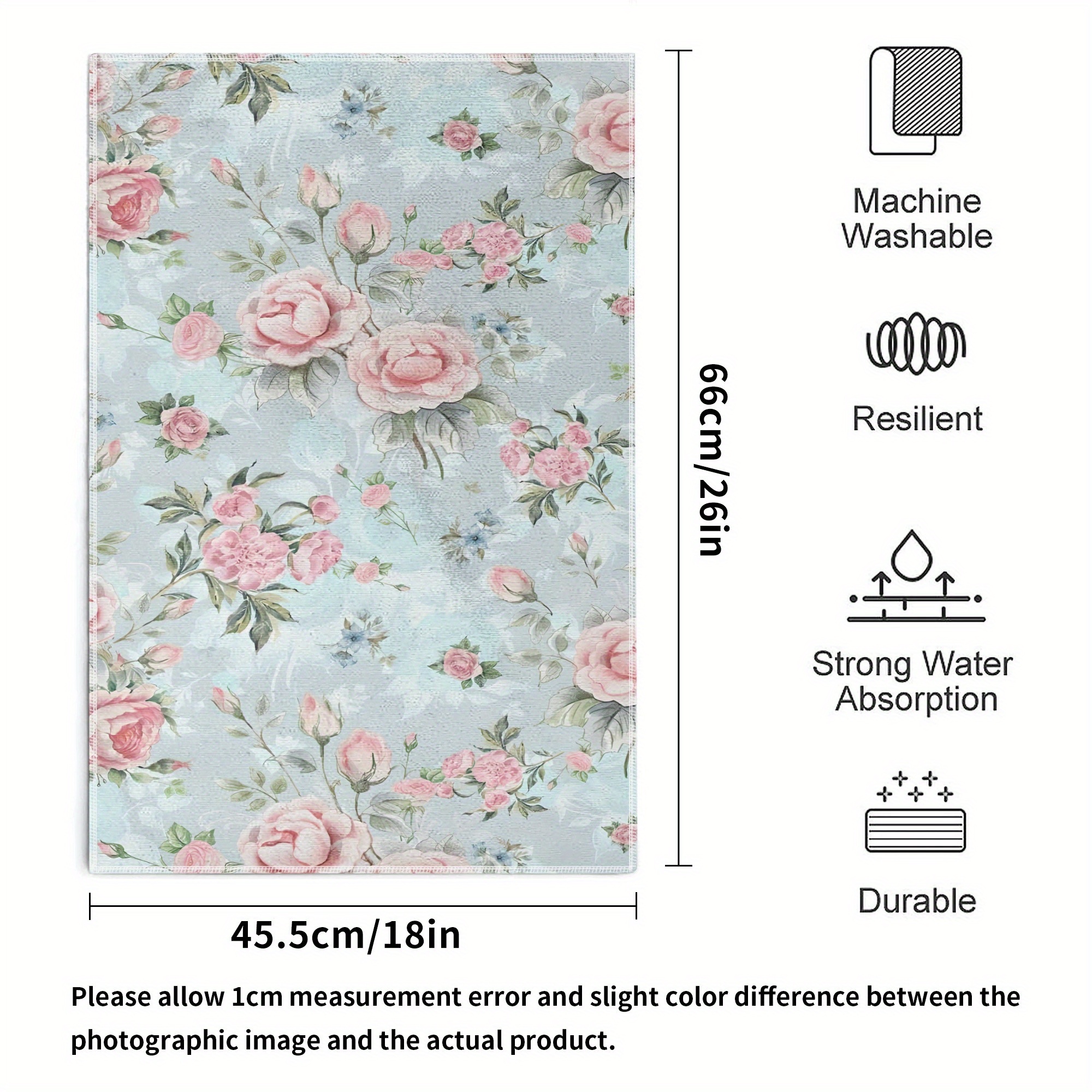 

2pcs Floral Kitchen Dish Towels, 18x26inch/46x66cm, Soft Absorbent Polyester Cleaning Cloths For Cooking, Baking, Bathroom, Contemporary Style, Machine Washable, Ideal Housewarming Gift