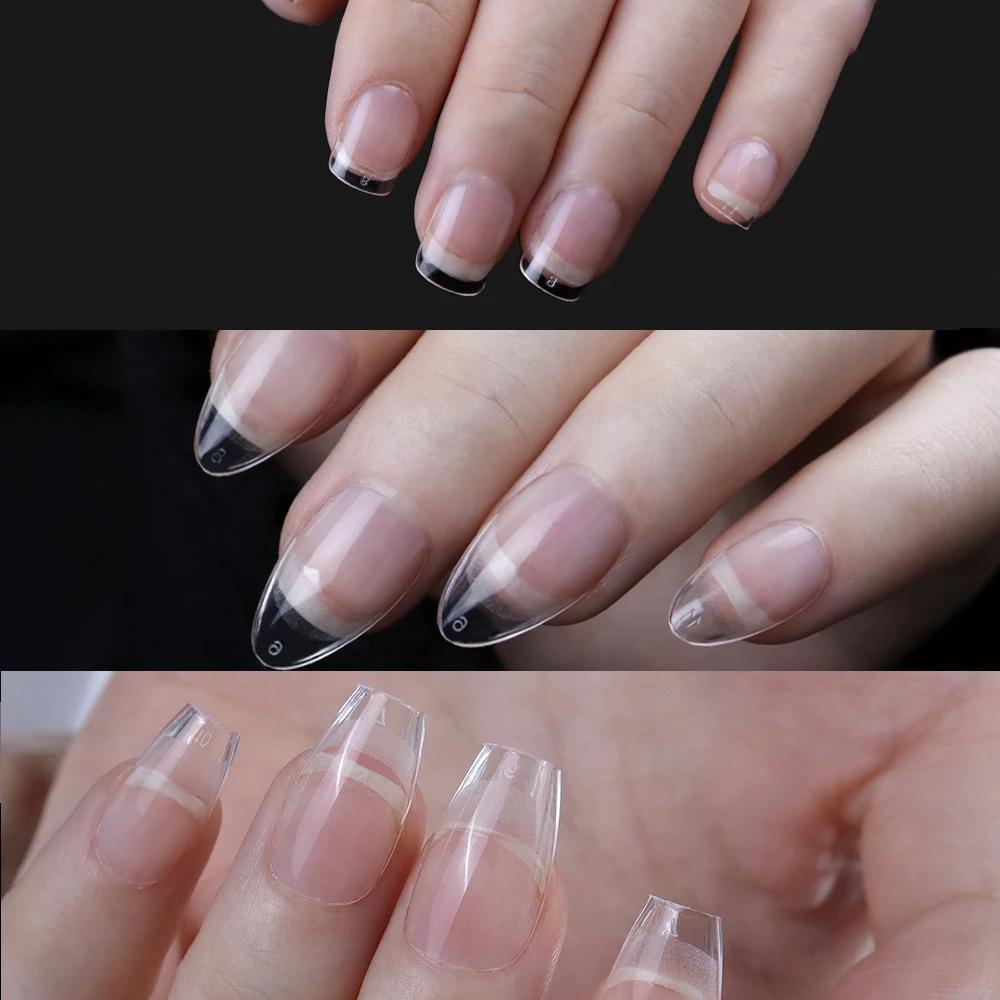 

240pcs Xxs Short Almond Gel Nail Tips Set - , Seamless Full Coverage For Small To Medium Nails - -on, Salon-quality Manicure Tools