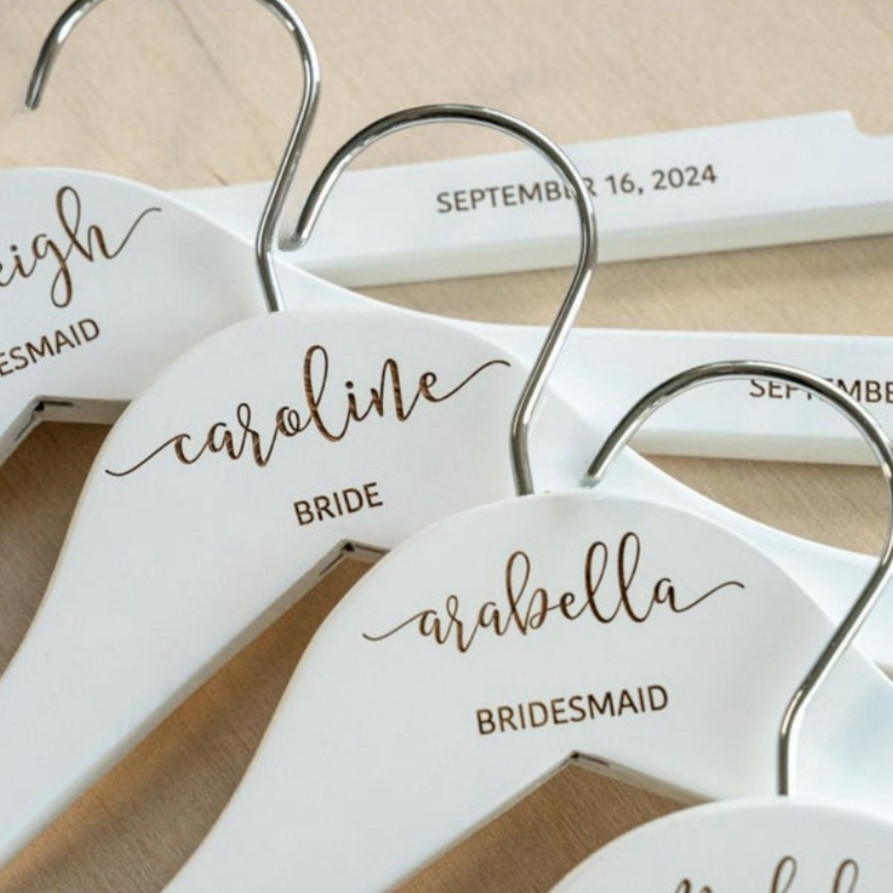 

Custom Engraved Bridesmaid Hanger - Personalized Wooden Wedding Dress Stand - Bridal Party & Proposal Gifts - Ideal Christmas Present, Maid Dress Stand