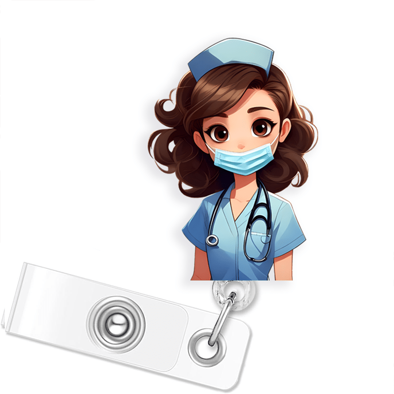 TEMU Versatile Fashion, Durable Acrylic Nurse Id Badge Reel With Retractable Clip - Easy-pull , Random Color - Perfect For Nurses, Doctors, Rn, Lpn &