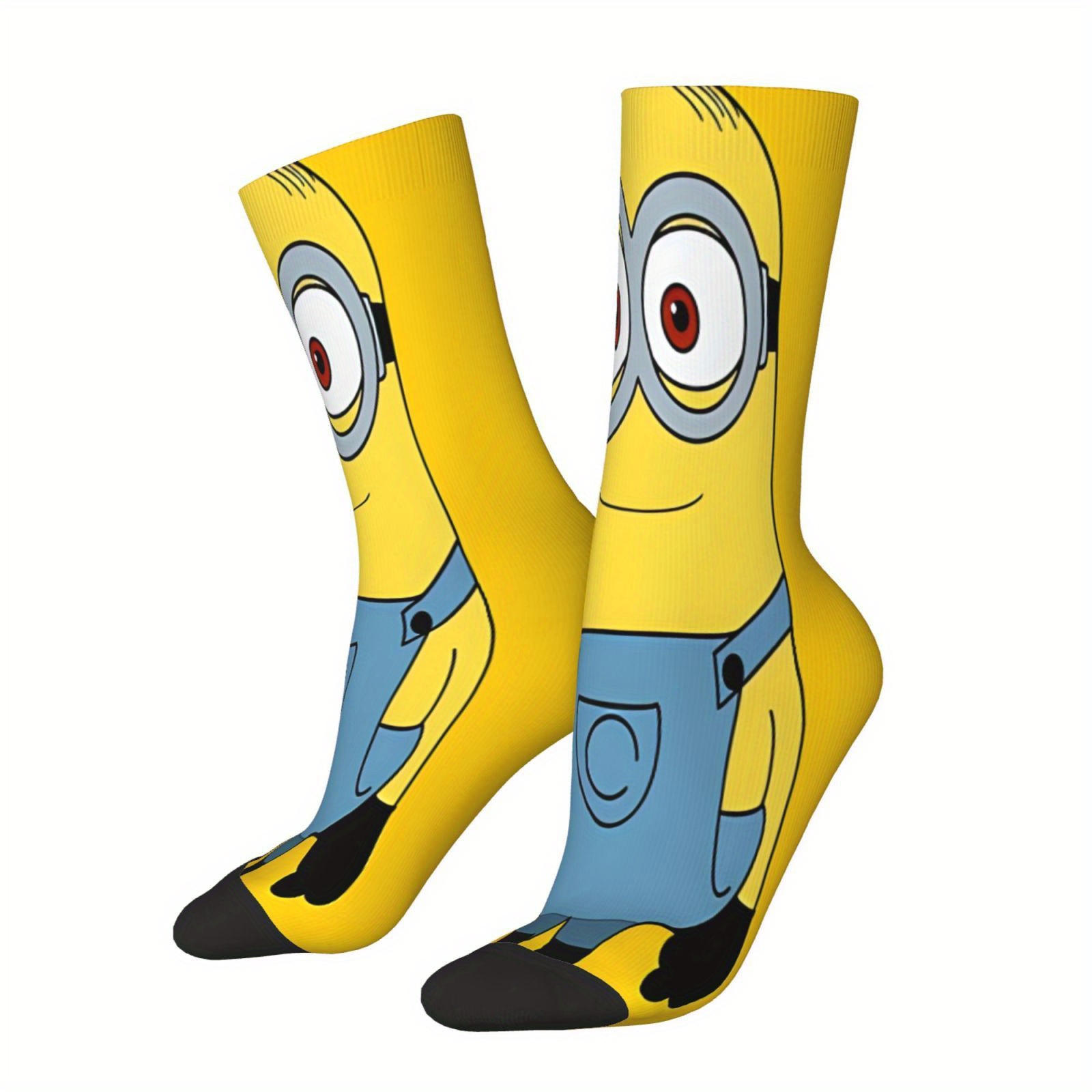 

Men's Novelty Yellow Cartoon Socks - Breathable, Comfortable Polyester For All