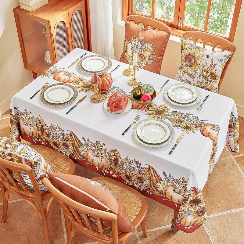 

Thanksgiving & Tablecloth - Rectangular Dining Decor For Fall , For Thanksgiving Parties &