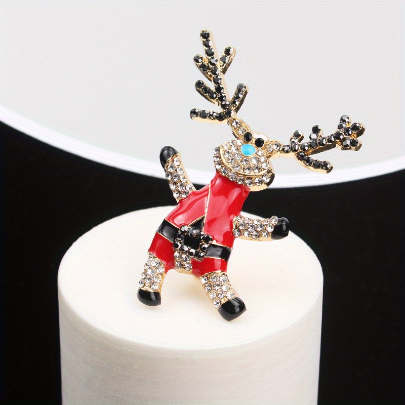 chic vintage inspired   reindeer brooch unique christmas accessory for women details 0