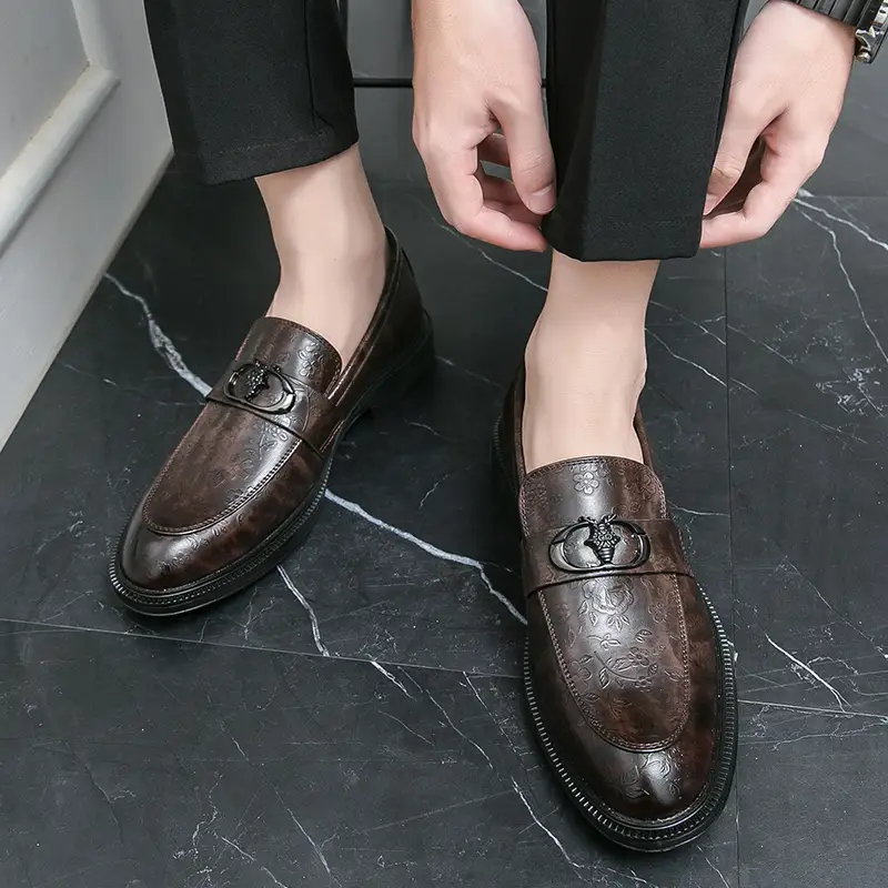 Elegant Men s Slip-On Loafers - Fashionable , Faux with for Weddings & Casual Wear details 2